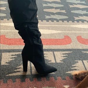 Black Knee High Heels